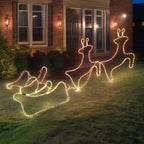 Double Reindeer Sleigh LED Twinkle Ropelight