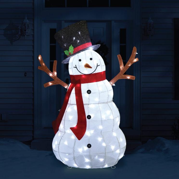 Twinkling LED Mesh Melting Snowman 135cm