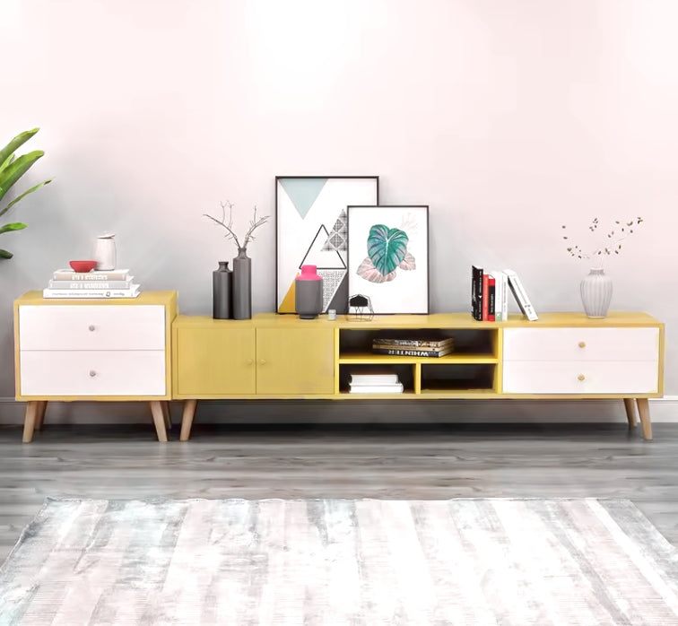 NNECN Elegant Wooden TV Cabinet with Storage