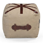 Chic No 6 Square Leather Ottoman