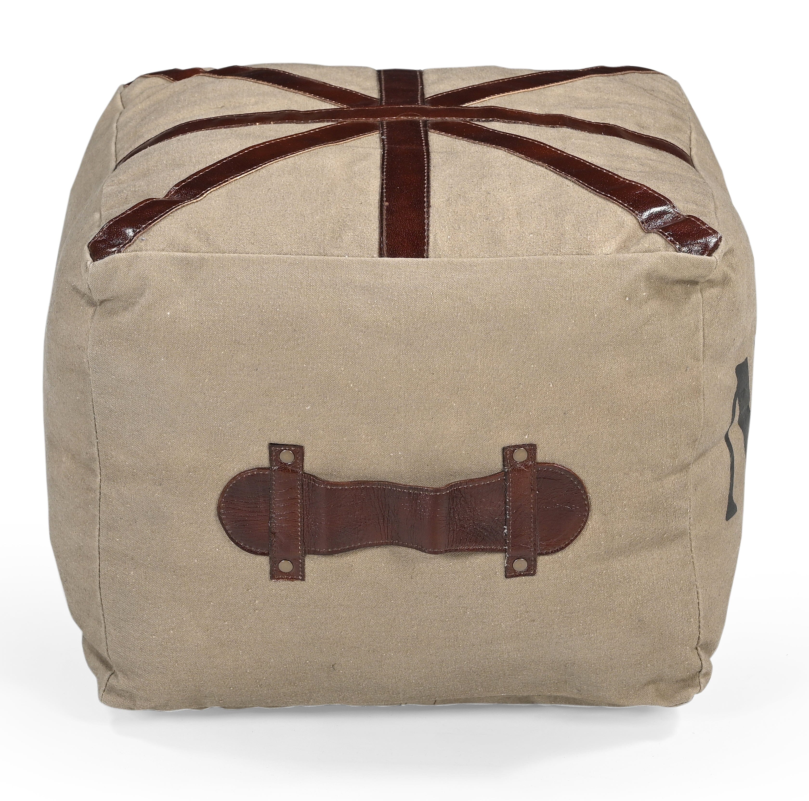 Chic No 6 Square Leather Ottoman