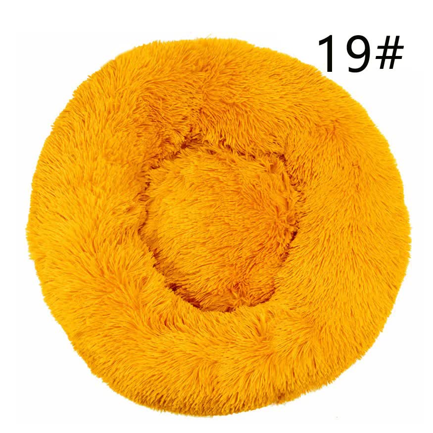 Calming Faux Fur Round Pet Bed
