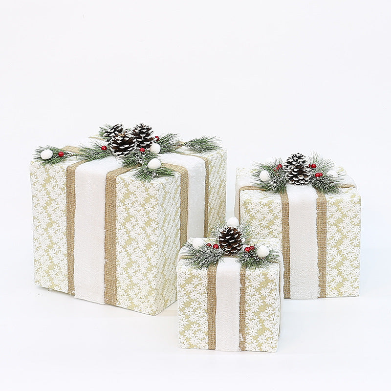 Elegant Set of 3 Decorative Christmas Gift Boxes