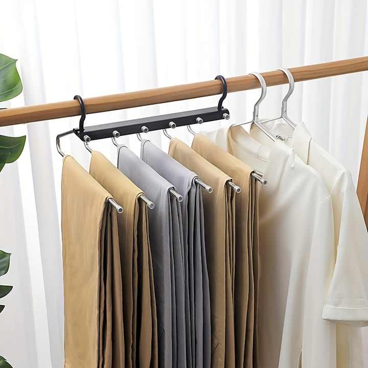Foldable Black Stainless Steel Pants Hanger