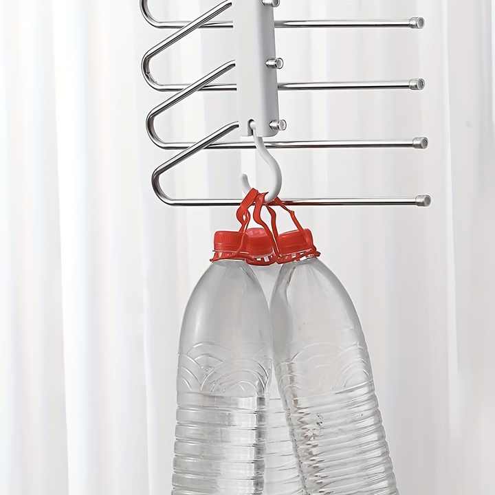 White Stainless Steel Foldable Pants Hanger Set