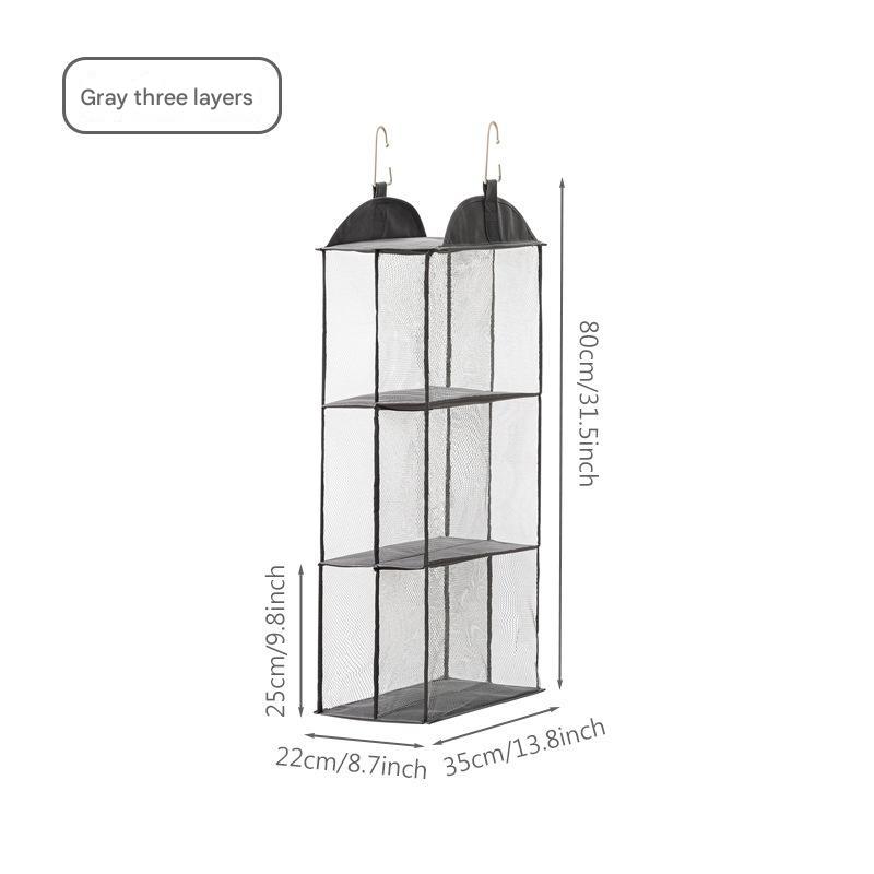 Grey Multi-Layer Dustproof Hanging Storage Bag