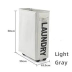 Rolling Laundry Basket with Wheels - 42L Capacity, Light Gray, 39*18.5*58CM