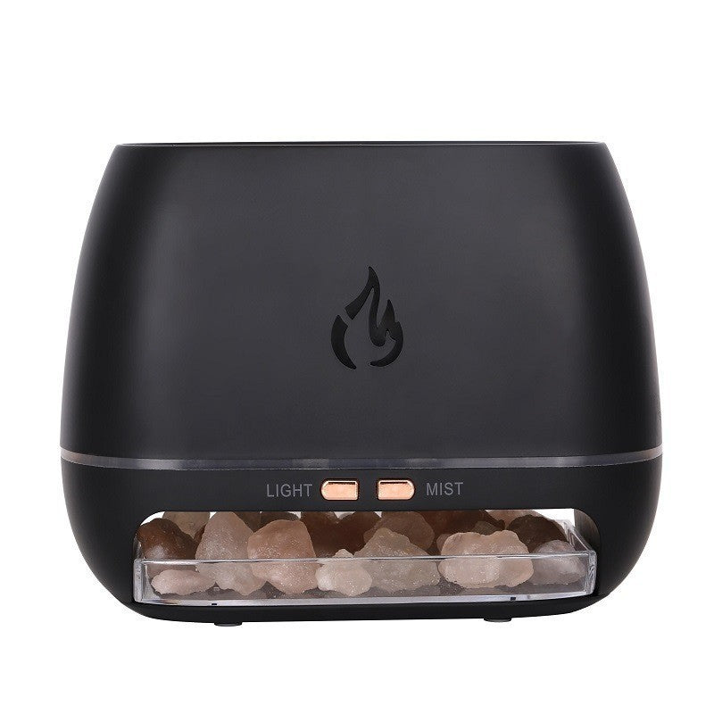 Wooden LED Flame Aromatherapy Essential Oil Diffuser with Humidifier and Ambient Light