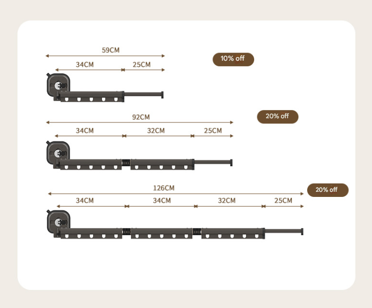 Grey Foldable Wall-Mounted Clothes Drying Rack
