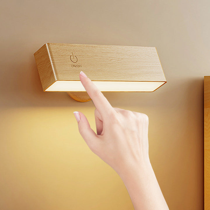 Minimalist Touch-Control Dimmable Wooden Wall Light