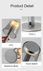 Gold Transparent Touch Control Desk Lamp