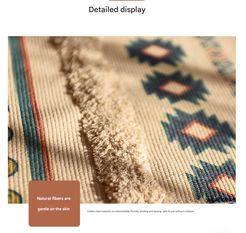 Handwoven Cotton Tassel Rug - 60x90cm