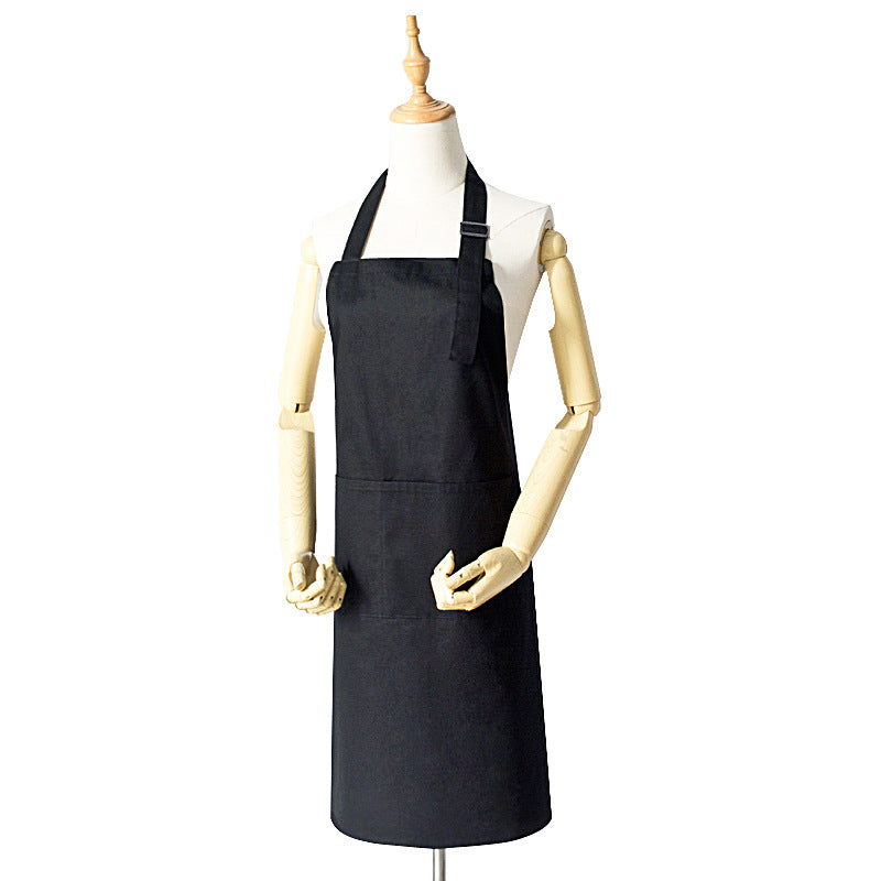 Black Waterproof & Oil-Proof Apron - Adjustable Kitchen Apron with Pockets