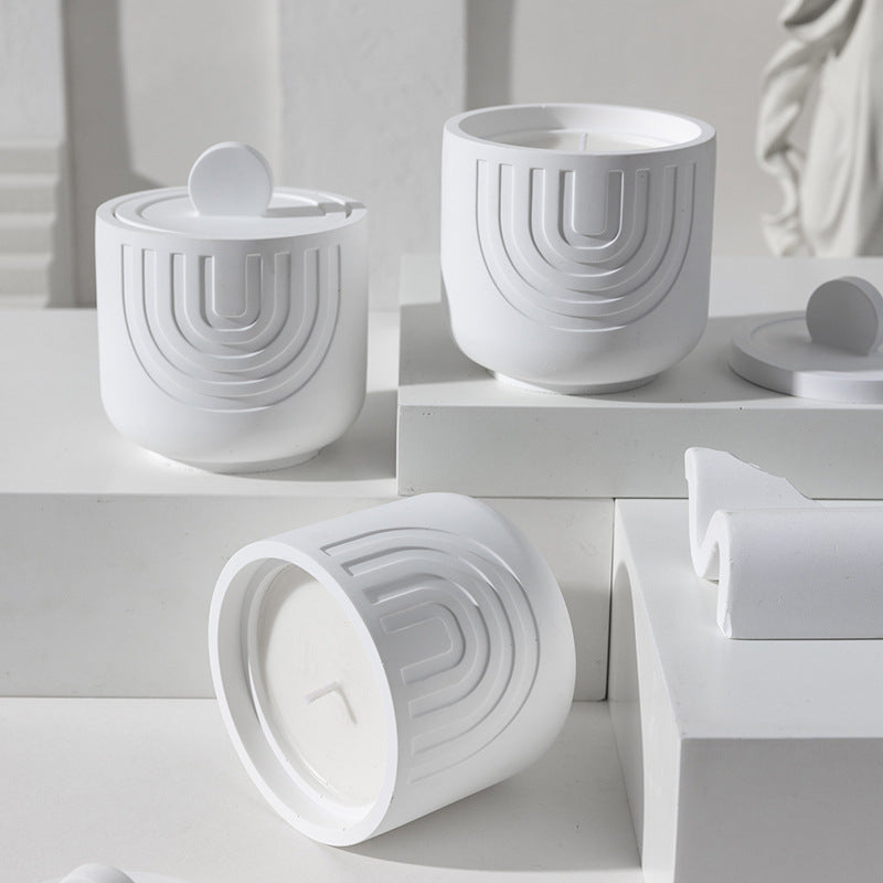 (White peach cedar)Scented Candle - Soy Wax Candle in Ceramic Pot