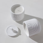 (White peach cedar)Scented Candle - Soy Wax Candle in Ceramic Pot