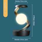Grey-Black Modern Levitating LED Desk Lamp with Wireless Phone Charger - Spiral Design Atmosphere Light