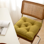 Soft And Thick Seat Cushion - Cotton Linen Blend Chair Pad with Ties for Chairs