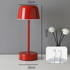 Red Modern Minimalist LED Table Lamp - Rechargeable Touch Control Desk Light