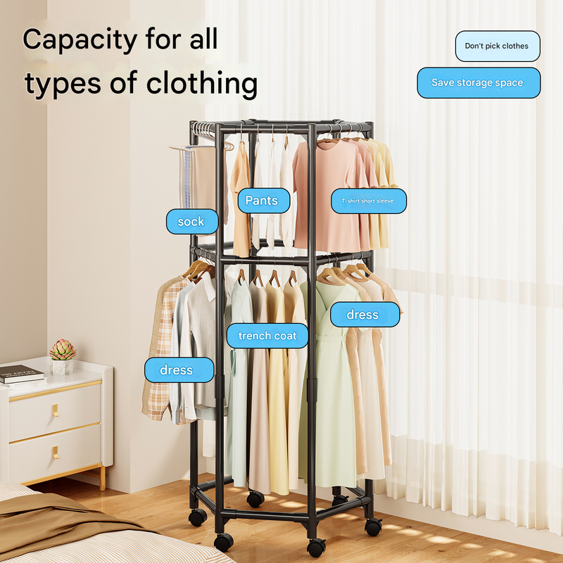 360° Rotating Heavy Duty Portable Garment Rack