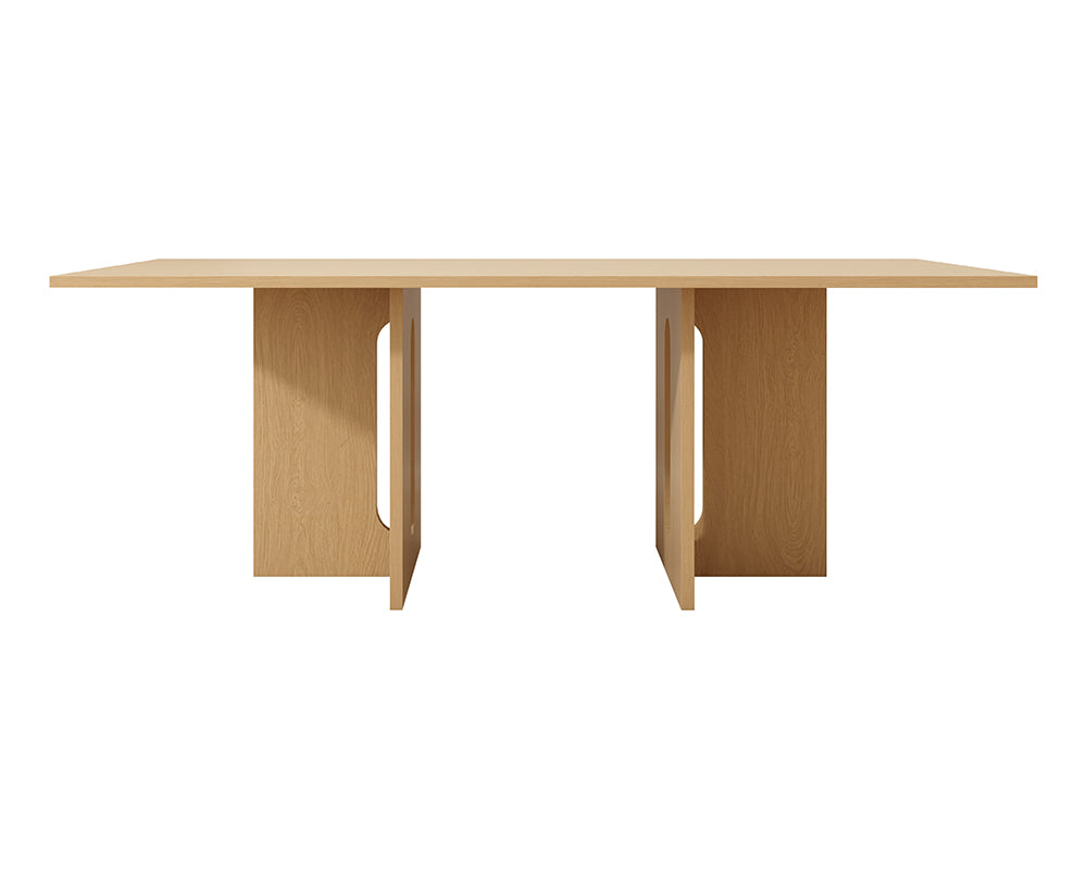 Elegant Oak Melamine Dining Table for Six