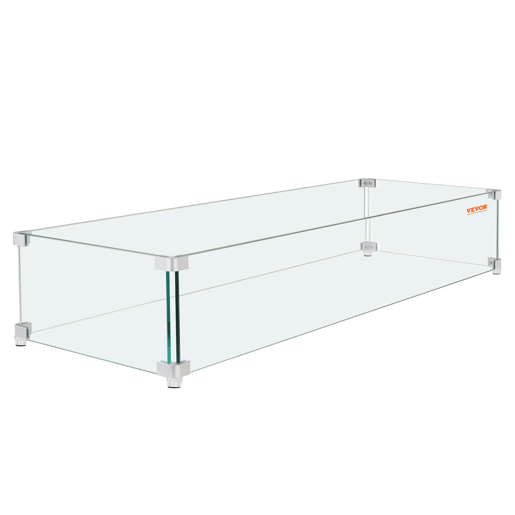 Clear Tempered Glass Wind Guard for Fire Pit