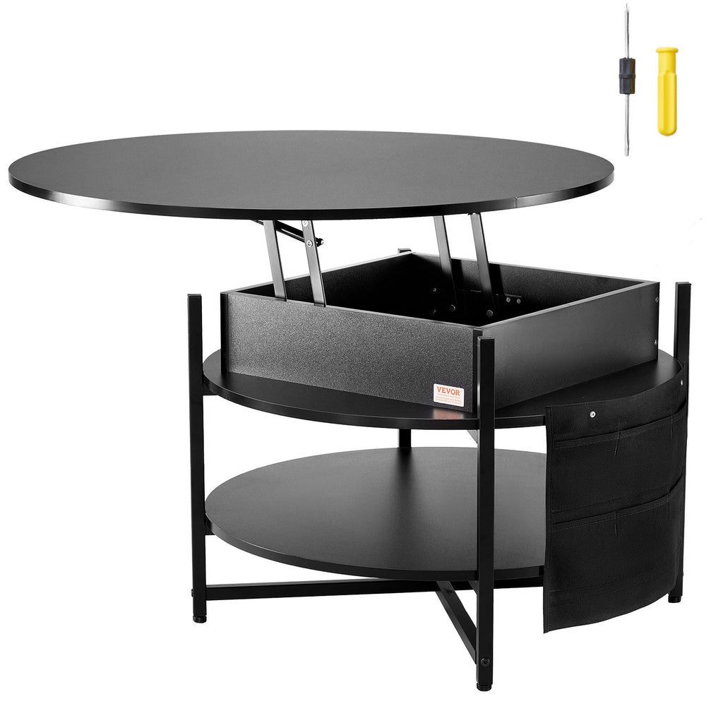 VEVOR Adjustable Lift Top Black Coffee Table
