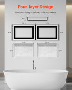 VEVOR Shower Niche 40.6 x 61+40.6 x 61 cm Recessed Wall Organizer Bathroom