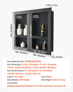 VEVOR Shower Niche 40.6 x 61+40.6 x 61 cm Recessed Wall Organizer Bathroom