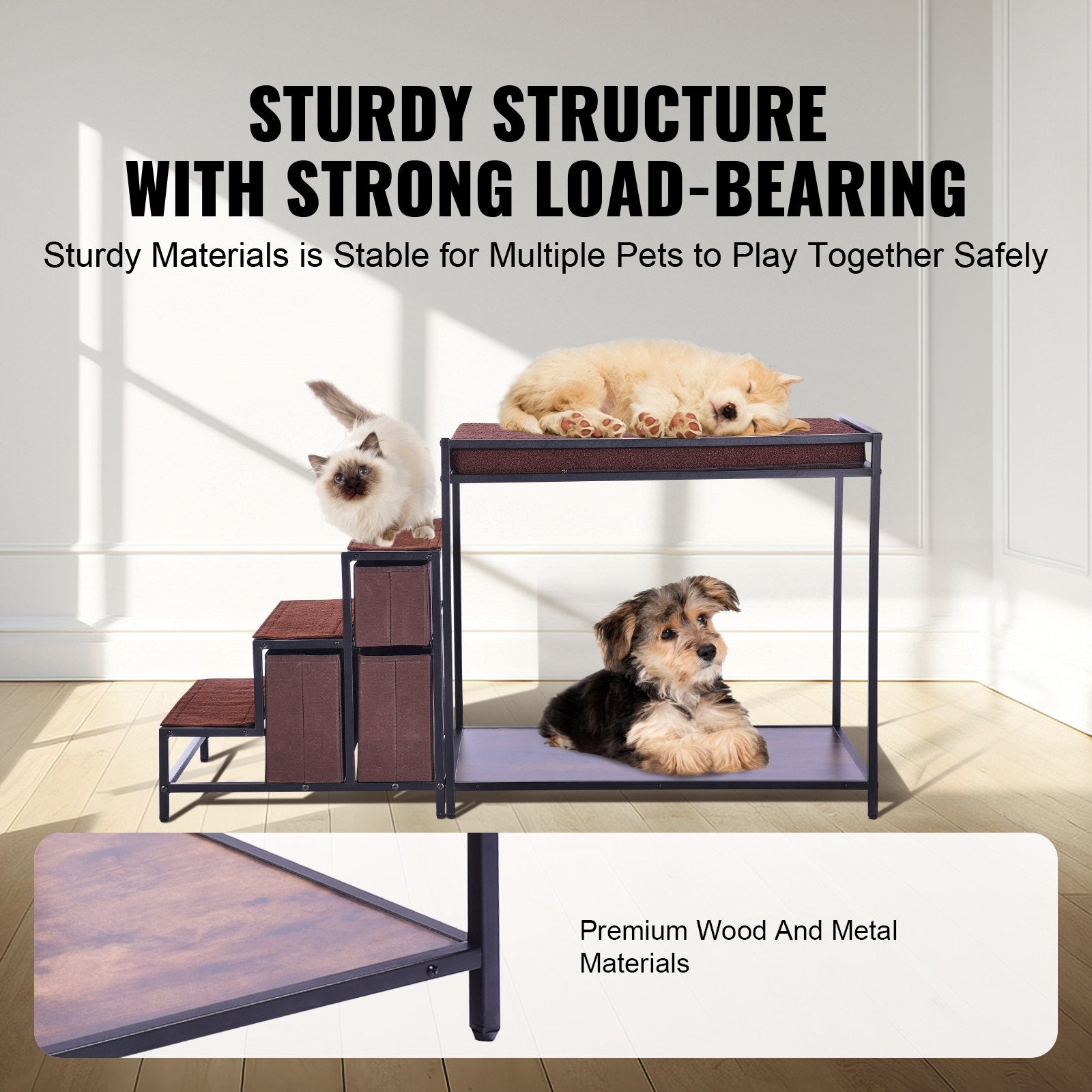 VEVOR Medium Pet Bunk Bed with Storage