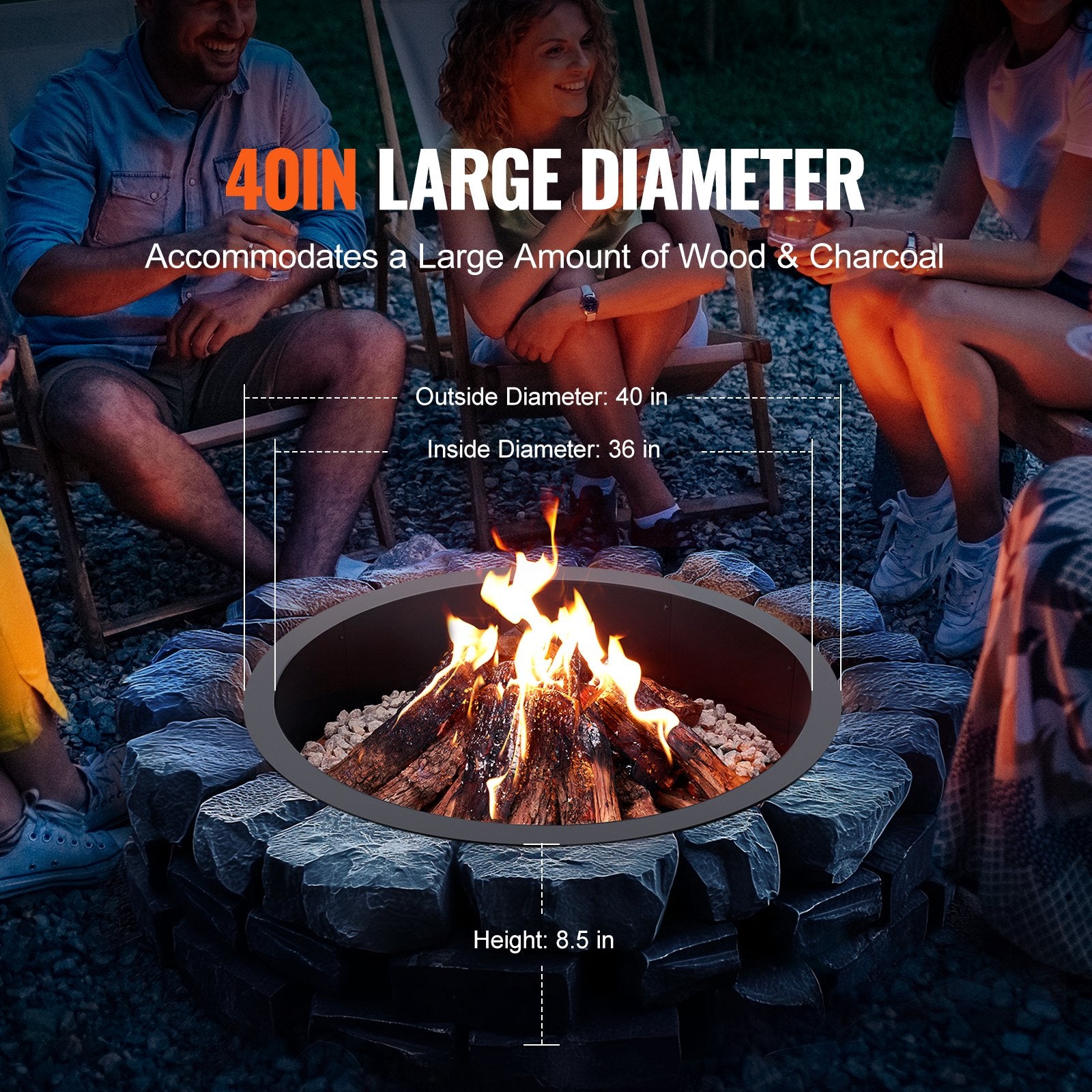 Round High-Temperature Steel Fire Pit Ring