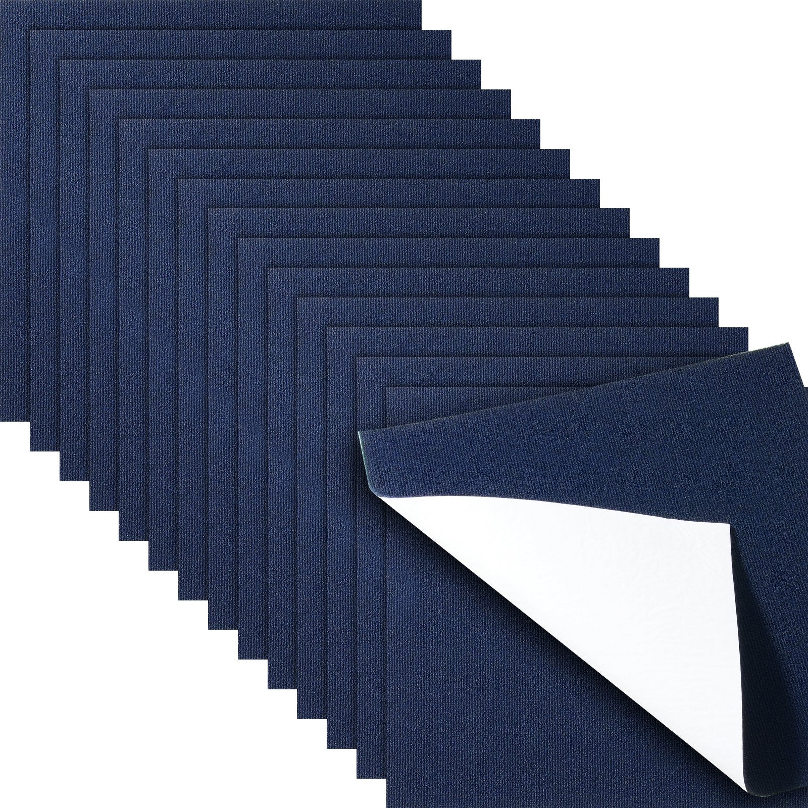 Luxury Peel and Stick Carpet Tiles - Dark Blue