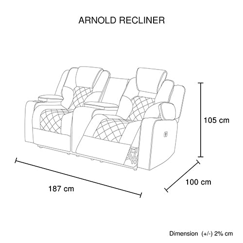 Rhino Fabric Electric Recliner Armchair